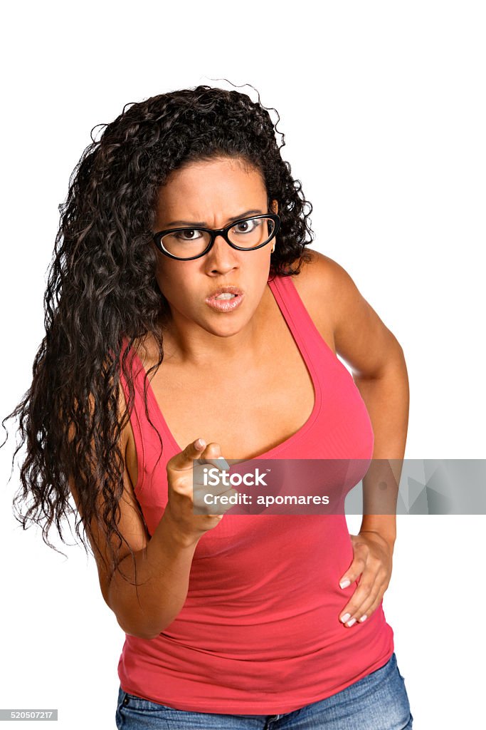 Angry, pissed off. Pacific islander young woman. Expression series. Very angry, pissed off, furious. Pacific islander young woman. Expression series.. Image isolated on white with clipping path. 20-24 Years Stock Photo