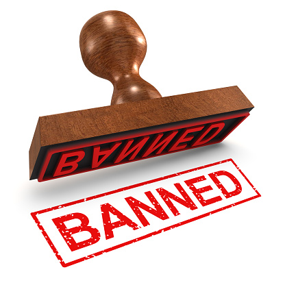 3d render of a rubber stamp, Banned