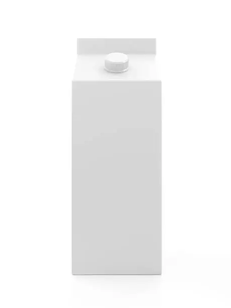 Photo of White Blank Milk or Juice Package isolated on white background