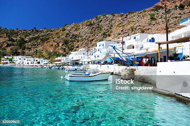 Greek Village Of Loutro Crete Stock Photo - Download Image Now - Crete, Loutro, Choraschafion