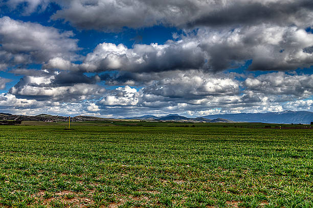 istock Mountains and sunset over fields and mountains in Navarra Spain 520510281