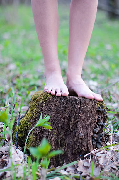 istock Close up of bare feet running 520511989