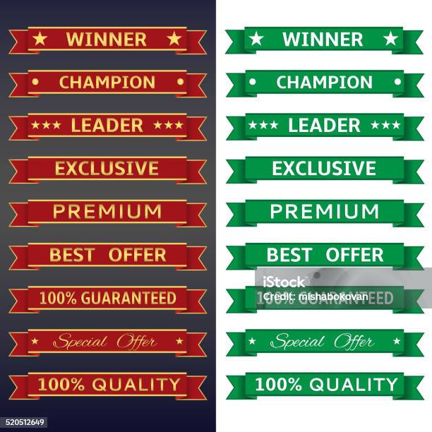 Ribbon Set Stock Illustration - Download Image Now - Art, Art And Craft ...
