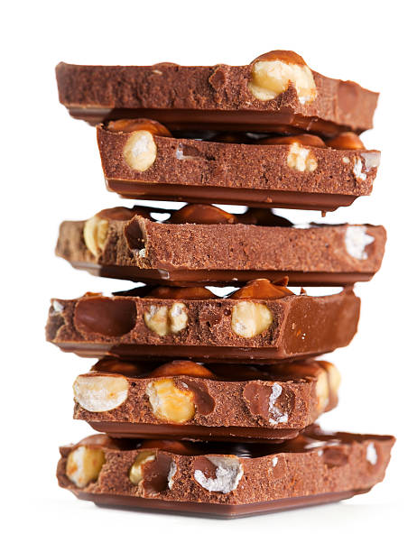 istock stack of pieces of chocolate with nuts 520536515