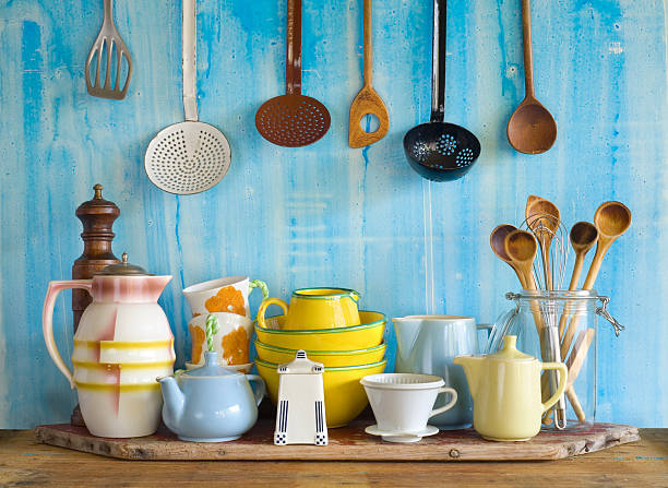 Collection Of Vintage Kitchenware Stock Photo - Download Image Now -  Kitchen Utensil, Equipment, Cooking - iStock