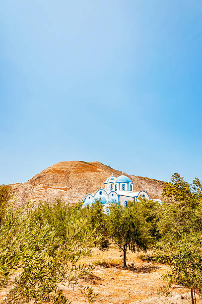 kamari church from the olive grove