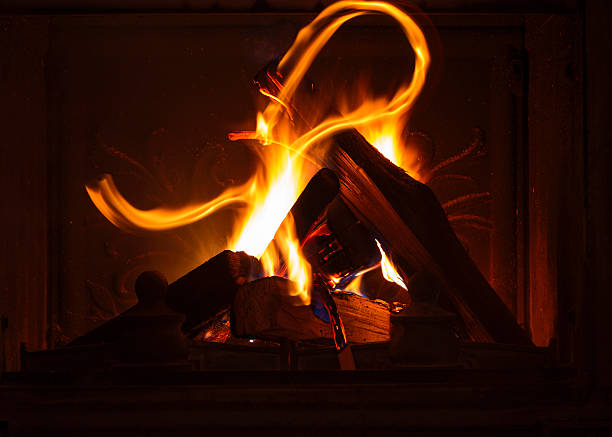 istock Texture of a blazing fire in the fireplace. 520546486