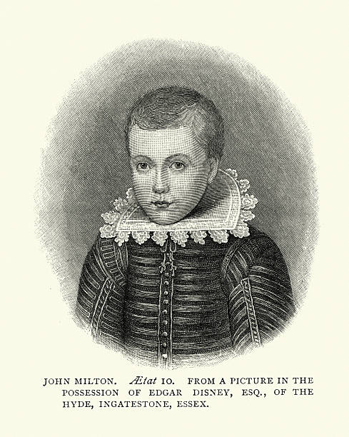 illustrations, cliparts, dessins animés et icônes de portrait de john milton - image du xviième siècle