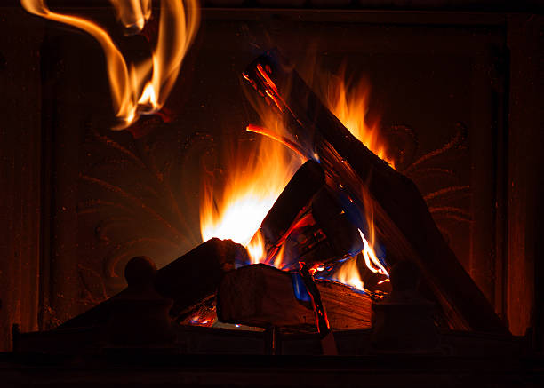 istock Texture of a blazing fire in the fireplace. 520547652