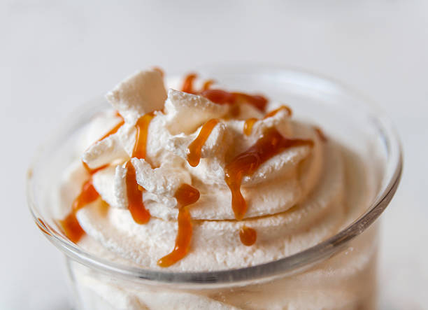 istock Coffe cocktail with caramel in glass cup close 520548052