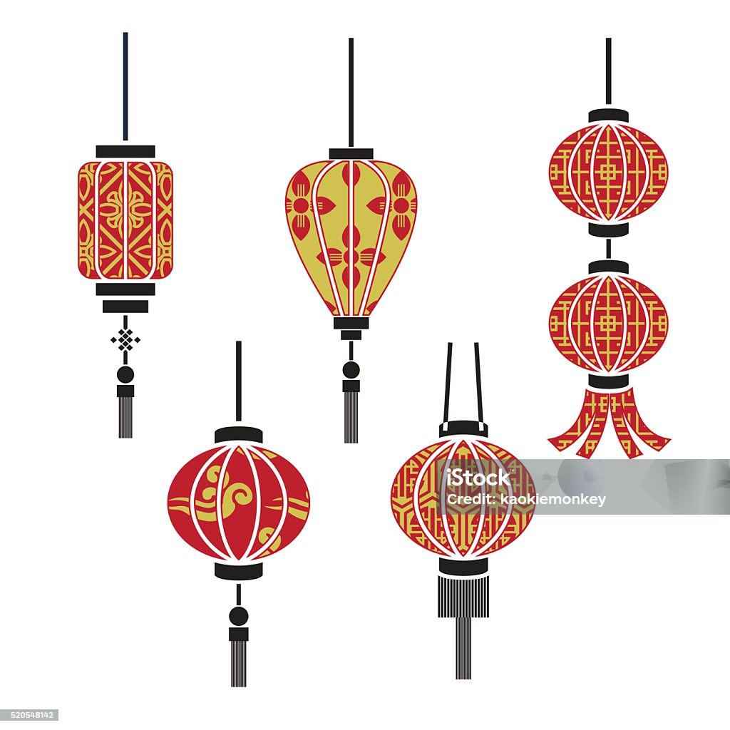 Chinese lamp vector Asia stock vector