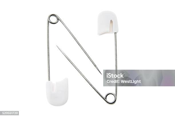 Safety Pins Stock Photo - Download Image Now - Cut Out, Diaper Pin, Fastening