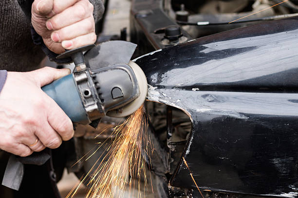 istock Car repair after crash 520552716