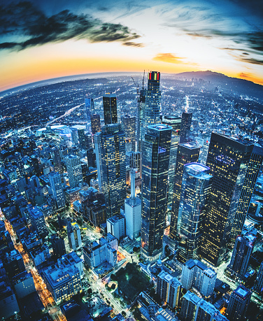 Los Angeles aerial view skyline