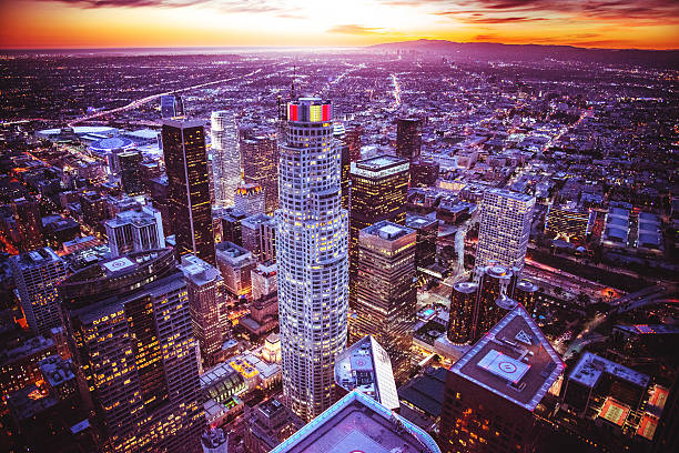 istock Los Angeles aerial view skyline 520553774