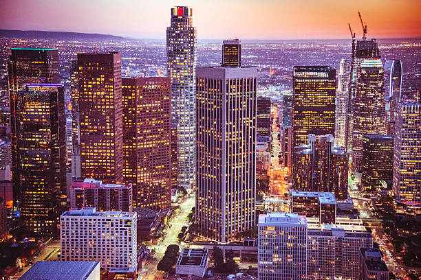 istock Los Angeles aerial view skyline 520553918