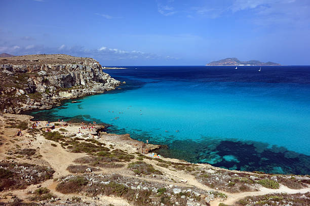 red cove, favignana stock photo