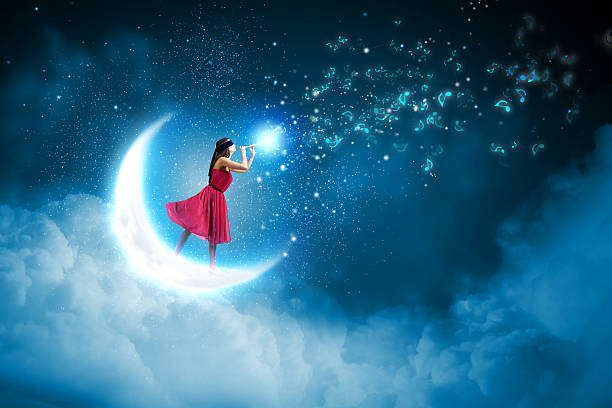 istock Woman standing on moon 520562943