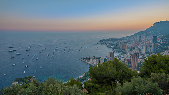 Sunset in Monte Carlo for the boat show