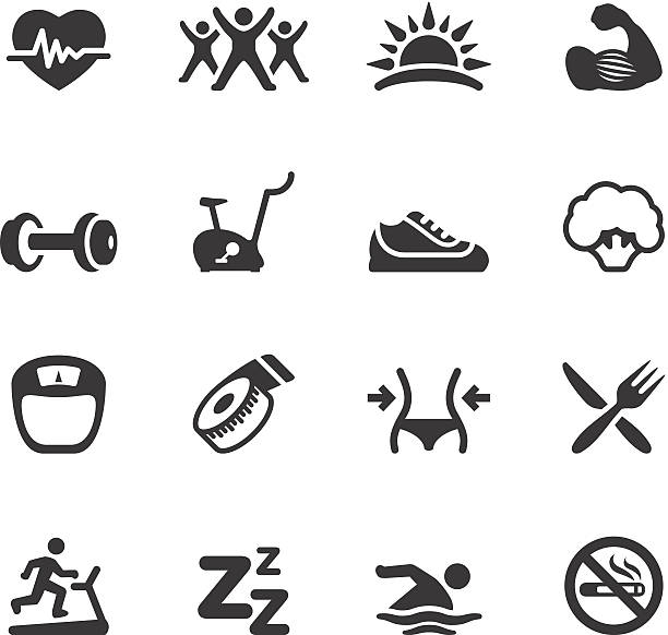 soulico icons-aktivität und sport - barbell exercising sport gym stock-grafiken, -clipart, -cartoons und -symbole