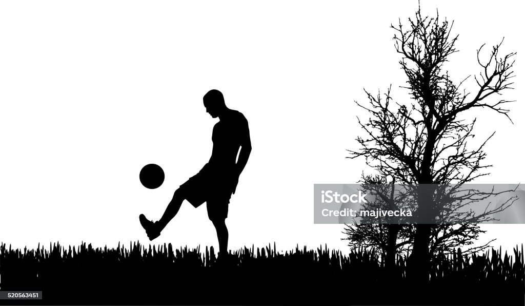 Vector silhouette of man. Vector silhouette of man who play football. Adult stock vector