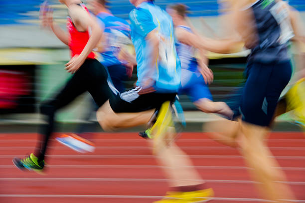 istock Group of athletes at 100m sprint 520564499