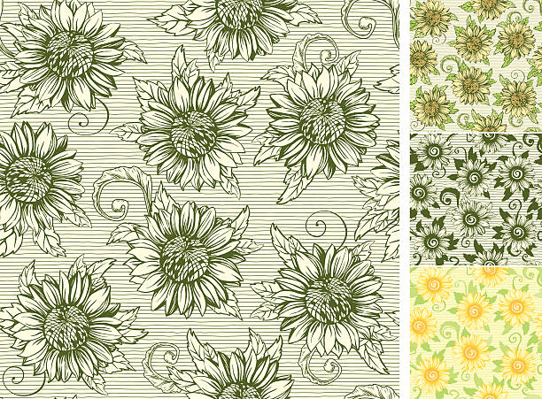 vintage floral-hintergründe - pattern seamless doodle retro revival stock-grafiken, -clipart, -cartoons und -symbole