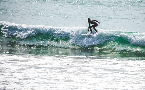 Surfer in action. stock photo