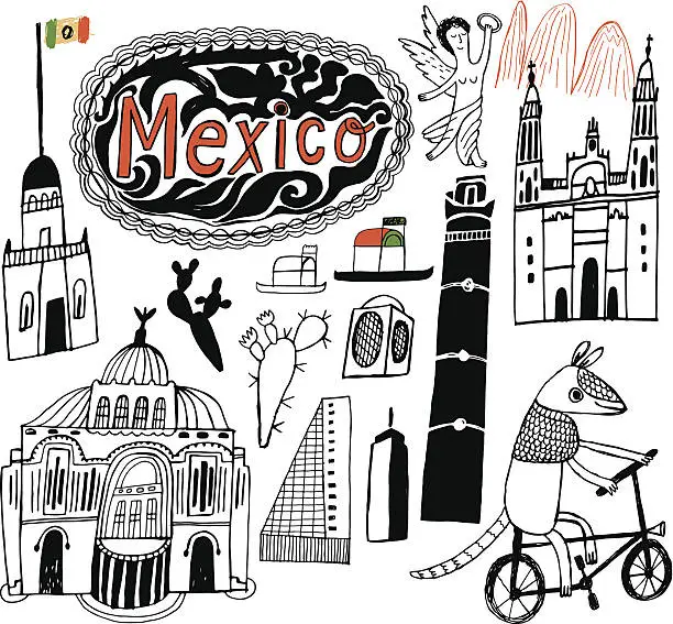 Vector illustration of Mexico City, South America