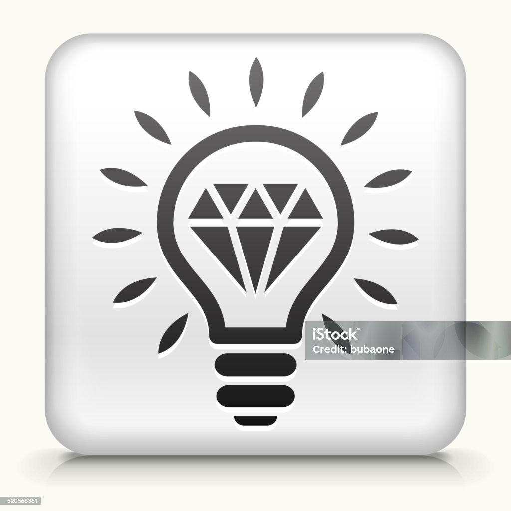 Botón cuadrado con diamante Idea de arte vectorial libre de derechos - arte vectorial de Bombilla libre de derechos