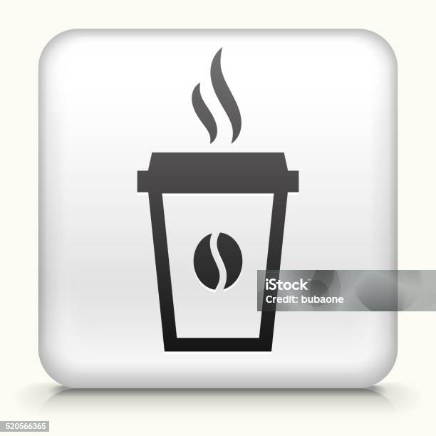 Ilustración de Botón Cuadrado Con Steamy Taza De Café De Arte Vectorial Libre De Derechos y más Vectores Libres de Derechos de Bebida