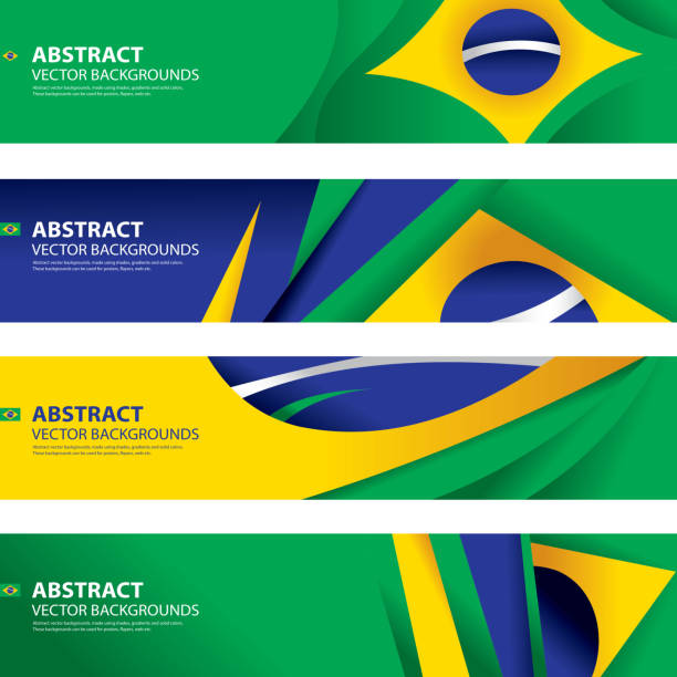 абстрактный бразильский флаг фон, бразилия) (векторных) - бразильский флаг stock illustrations