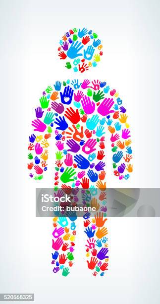 Hand Shape Stick Hands Pattern Forming The Shape Of A Male Stick Figure Stock ...