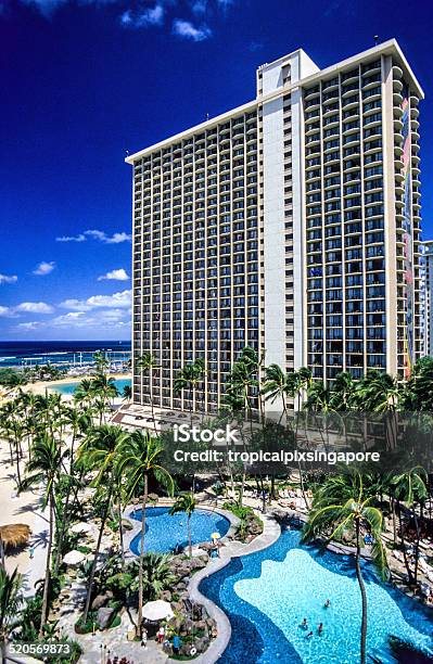 The Hilton Hawaiian Village In Waikiki Stock Photo - Download Image Now - Architecture, Building Exterior, Built Structure