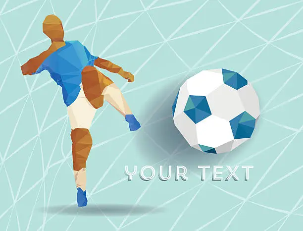 Vector illustration of polygonal abstract soccer illustration