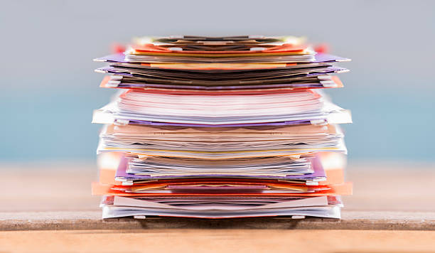 istock Large stack of files, paperwork. Close-up. Desk, office. Nobody. 520582322