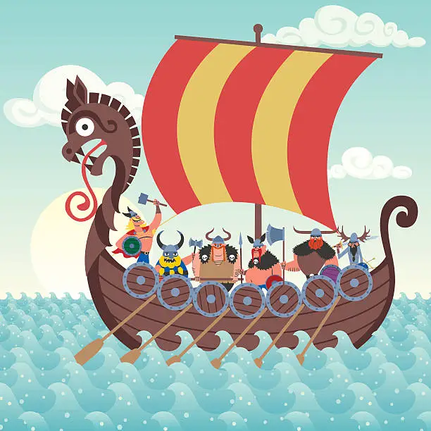 Vector illustration of Viking Ship