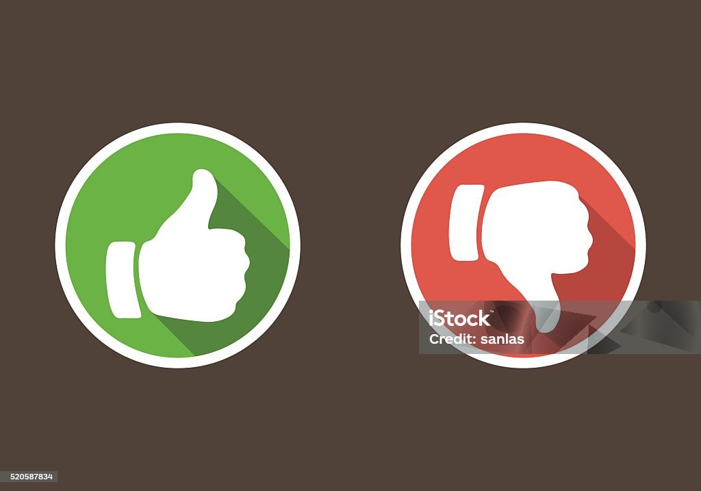 Thumbs up and thumbs down in flat style Thumbs up and thumbs down in flat style. Icon Symbol stock vector