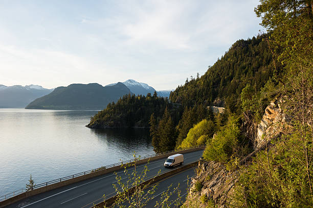 istock Delivery truck driving along Highway 99, BC, Canada 520591824
