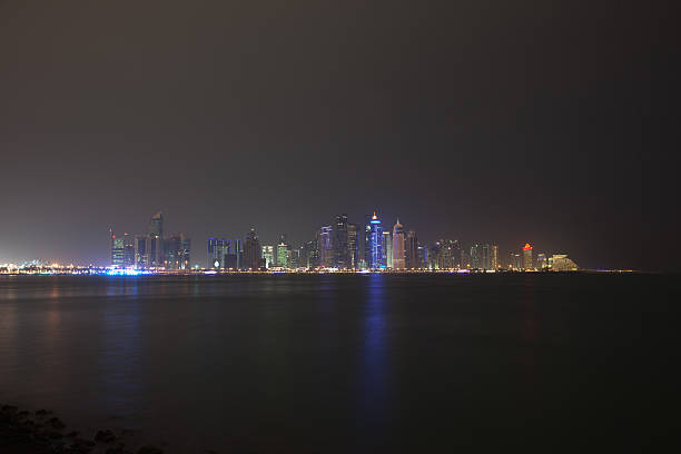 istock Doha skyline at night. Qatar 520592124