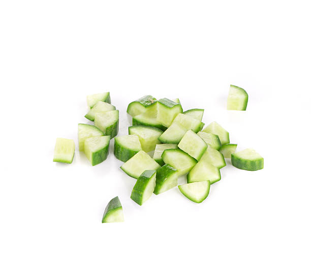 Bunch of sliced cucumber.