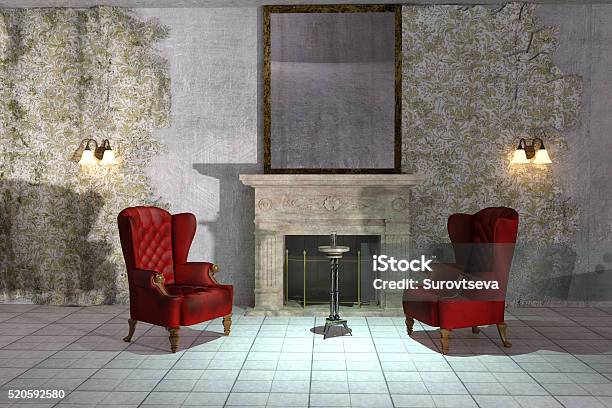 Creepy Room Stock Photo - Download Image Now - Chair, Spooky, Living Room