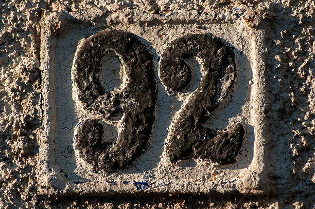 Old retro cast iron plate number 92