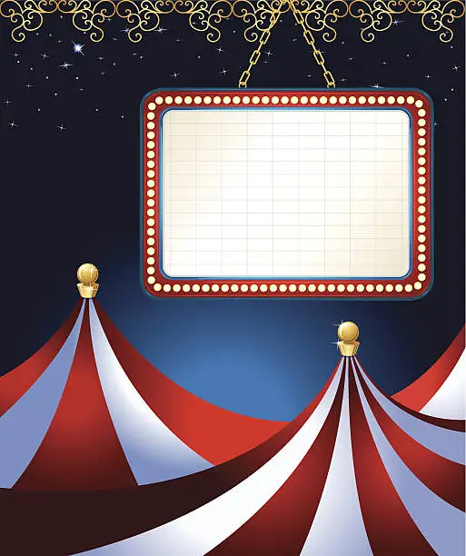 Vector illustration of Circus Tent Theater Marquee Background
