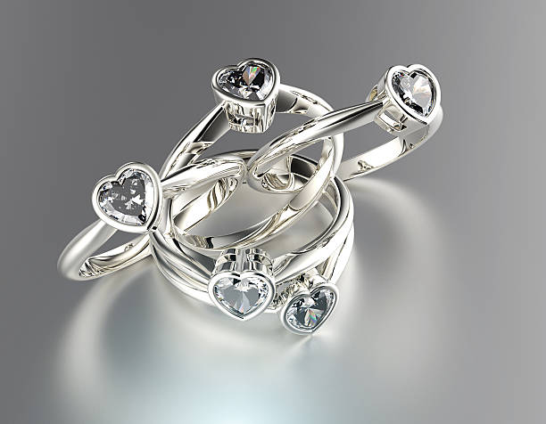 istock Engagement Ring with heart shape  Diamond. Jewelry background 520598641