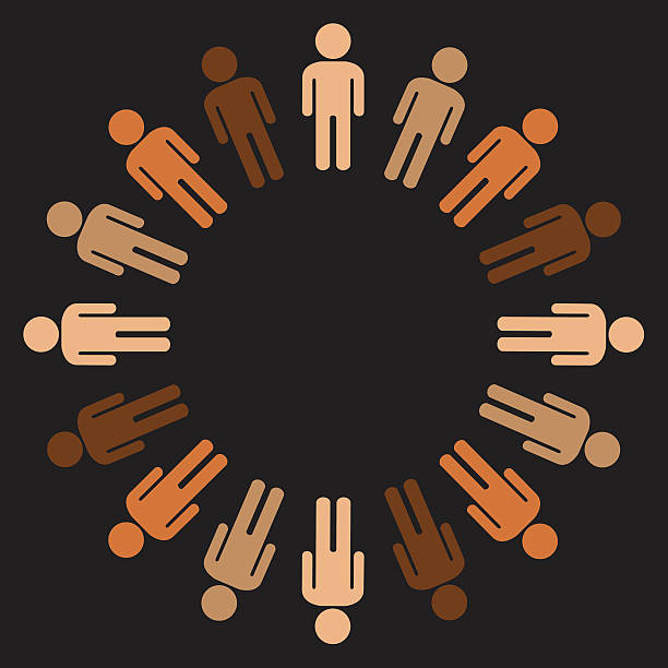 круг мульти расы человек - aboriginal stock illustrations