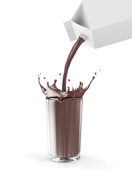 istock Glass of Chocolate Cocoa with Pouring Splash from Package 520600085