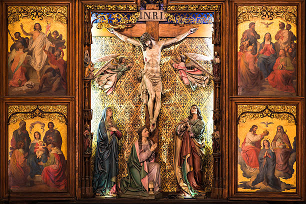 イエス・キリスト、ジョン・メアリーの祭壇 - virgin mary jesus christ saint mary spirituality ストックフォトと画像