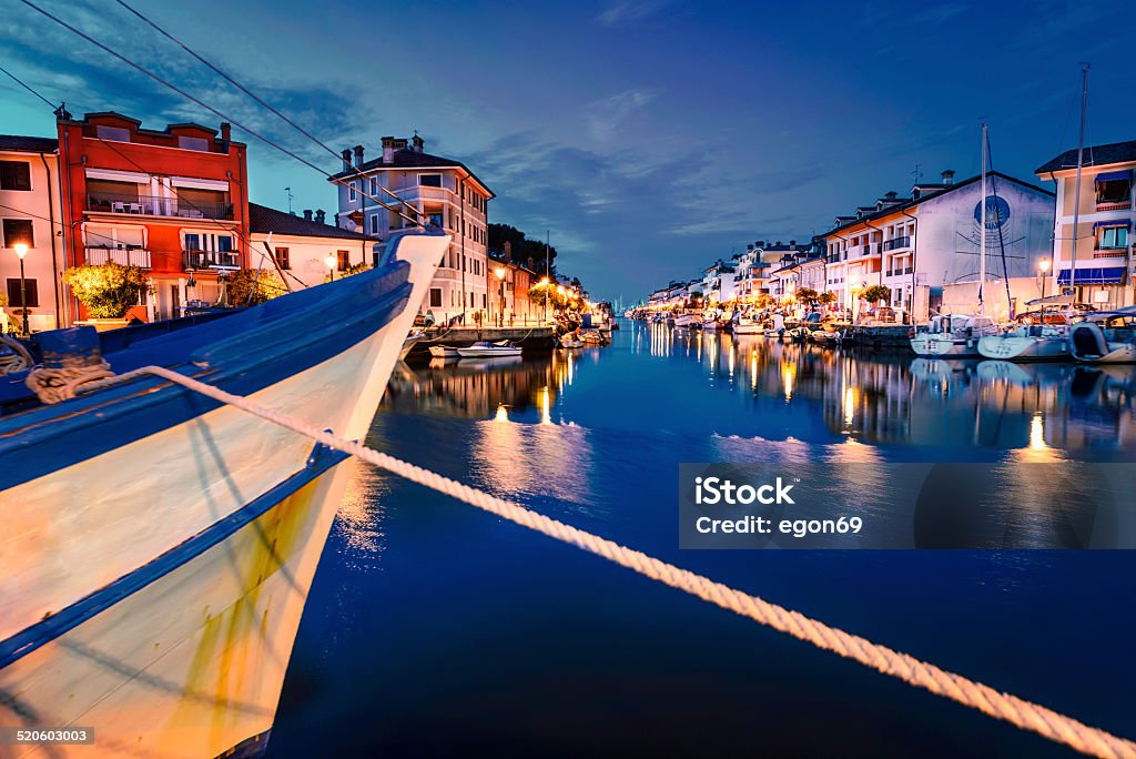 Grado city Grado city at dusk.Italy.Europe. Architecture Stock Photo