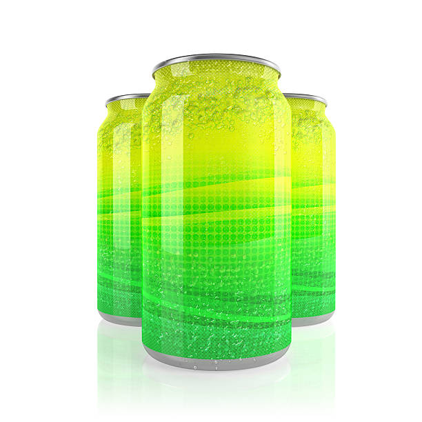 canned drinks in a row